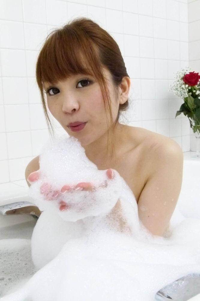 Maomi nagasawa asian with soap on boobies sucks and licks dongs for facial cumsh - #10