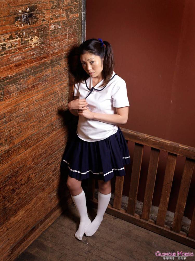 Rope Tied Asian Schoolgirl Kaiya Lynn Displays Her Breasts And Shaved Pussy | Photo: 7378064