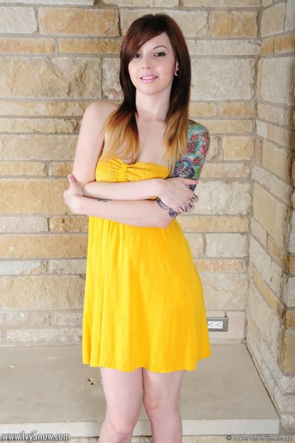 Tattooed Bimbo Ivy Jean Loses The Yellow Dress Down And Uncovers Hot Charms - #3