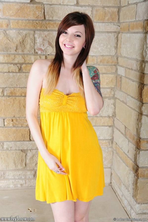 Tattooed Bimbo Ivy Jean Loses The Yellow Dress Down And Uncovers Hot Charms - #1