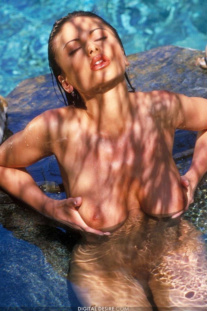 Busty Erotic Model Veronica Zemanova Swims In The Pool And Takes Outdoor Shower In The Nude - #6