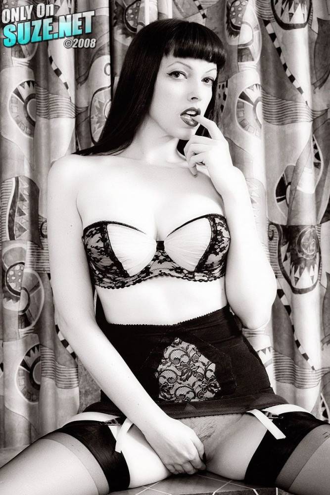 Retro-style Black-and-white Photos Of Emily Marilyn Posing In Super Sexy Lingerie - #14