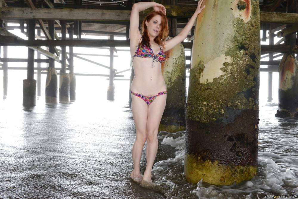 Facinating american cutie Penny Pax in fancy bikini bares big boobs and hot butt outside - #3
