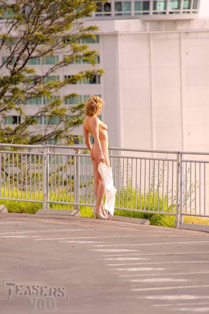 Slim Blonde In Glasses Lily Luvs Gets Completely Naked Outdoors In Public Place - #4