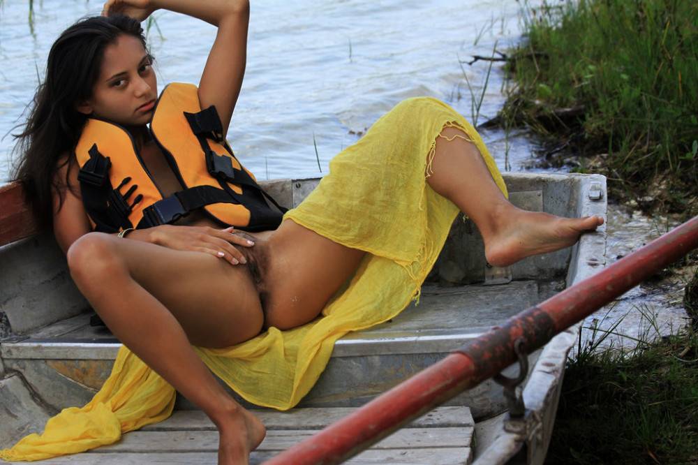 Svelte ukrainian teen Shrima Malati unveils tiny tits and spreads her legs outdoor - #3