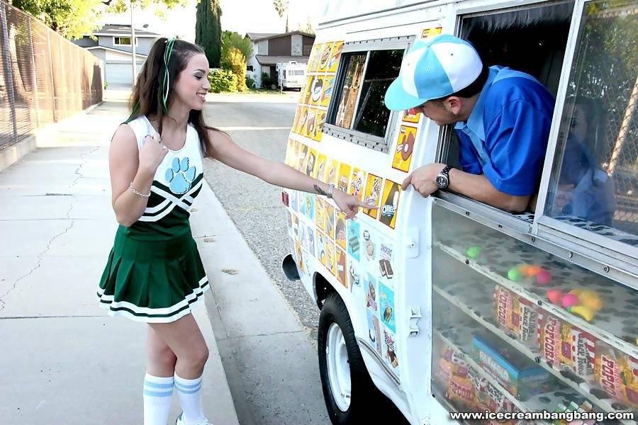 Nasty Cheerleader Courtney James Gets Filled With Long Cock In The Ice Cream Van - #1
