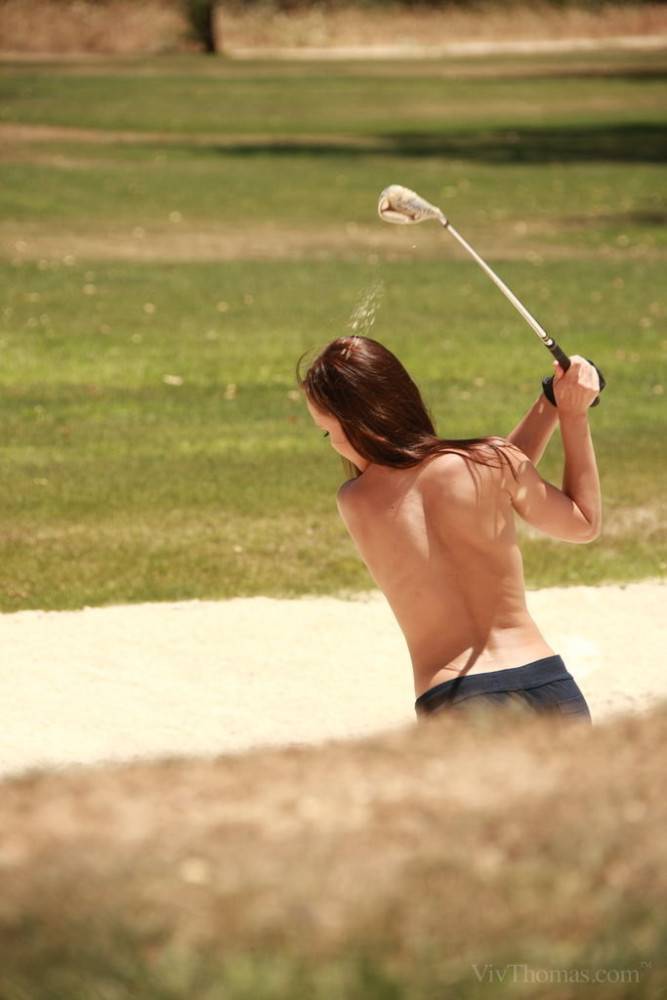 Nude models playing golf nude - #9