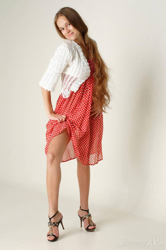 Excellent young Liana B in skirt showing her beauty - #1