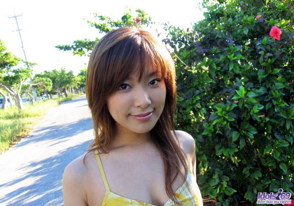 Japanese Teen Chick Yua Aida Is Looking Extremely Hot In Her Yellow Dress And Tottaly Nude On Her Large Bed - #10