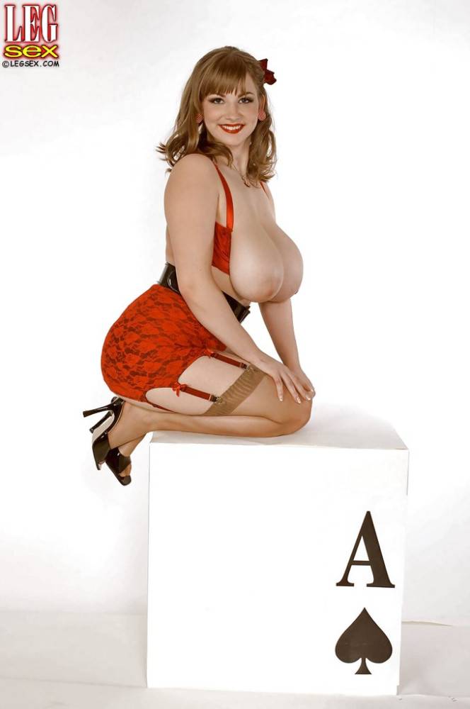 Hot american Christy Marks in fancy skirt exhibiting big knockers and dildoing - #7