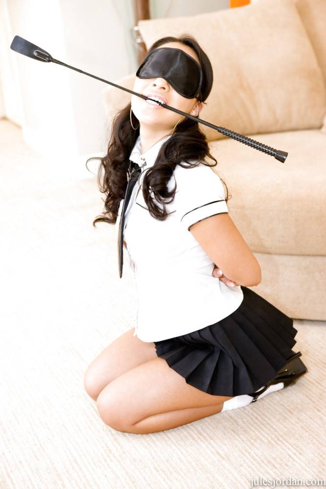 Seductive japanese brunette Asa Akira in nice skirt fucked hard after sucking big cock | Photo: 8103502