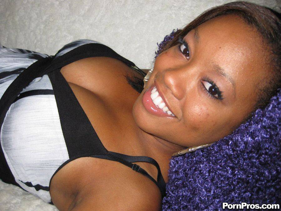 Ebony Chick Melody Jackson Wears Alluring Smile While Getting Her Bald Brown Pussy Pounded - #8