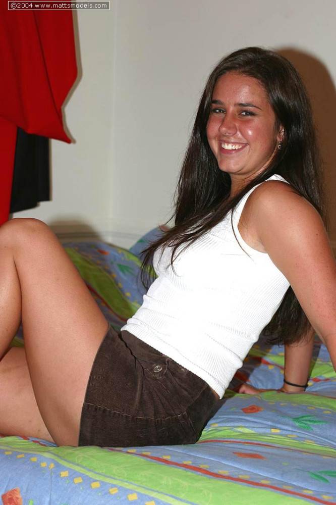 Laughing Brunette Amateur Kasey Kox Removes Her Skirt, Top And Lingerie - #3