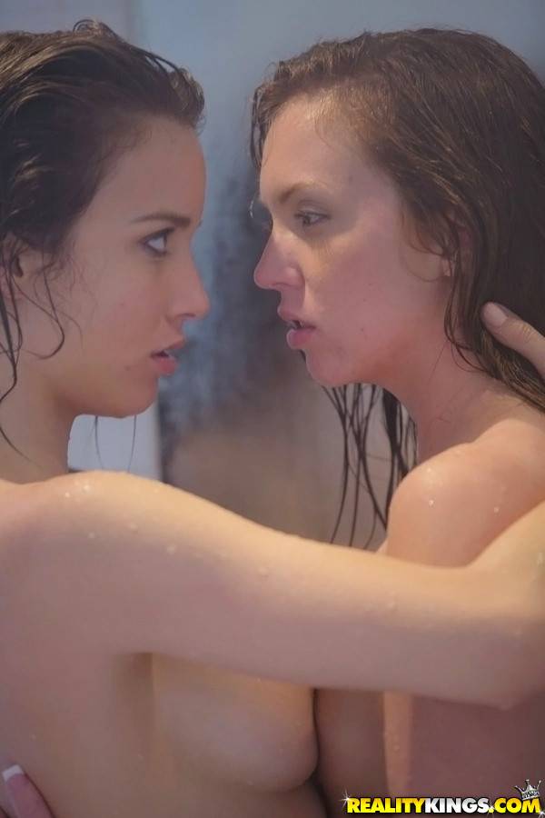 Sexy women Malena Morgan and Maddy Oreilly licking each others pussies in the hot lesbian sex in shower - #5