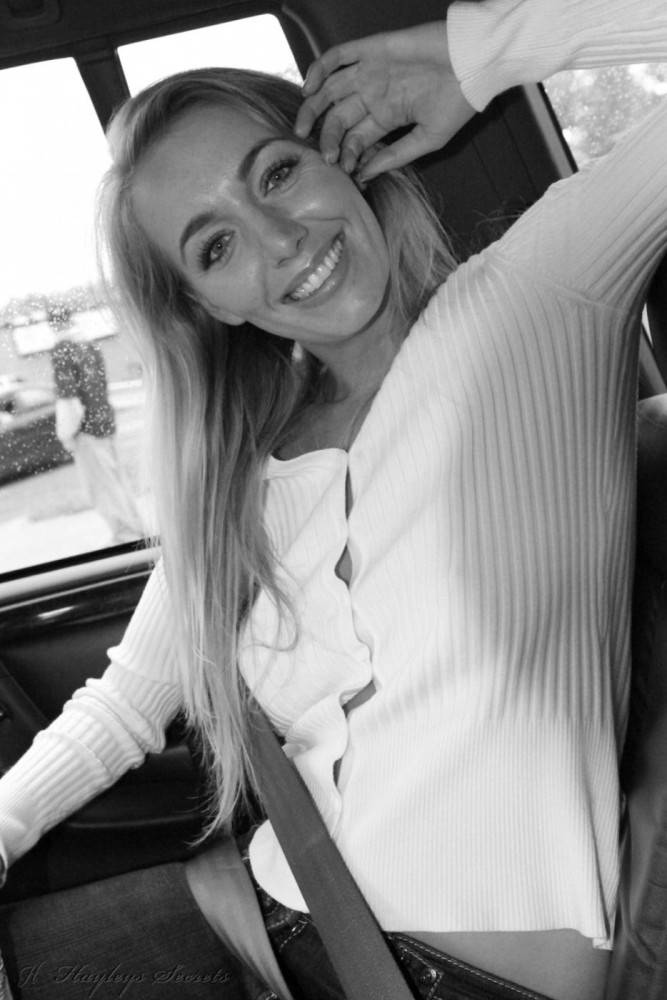 Filthy Chick Hayley-Marie Coppin Shamelessly Stripped And Showed Nude Titties In The Car - #1