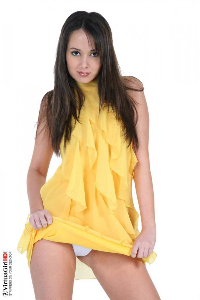 The Yellow Dress Slipping Down Angel Kissâ€™ Body Uncovering Her Hot Nudity - #8