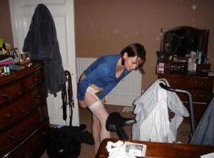 Older amateur Slut Scot Susan changes her hosiery before sex while on the rag - Scotland on nudepicso.com