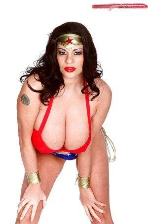 European MILF Linsey Dawn McKenzie ripping off Wonder Woman on nudepicso.com