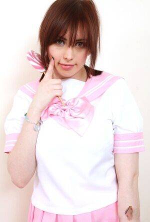 Louisa May as a pink manga schoolgirl on nudepicso.com