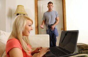 Valerie White catches her friends brother looking at porn and decides to on nudepicso.com