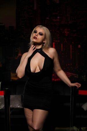 Nadia White looking hot in her black dress on nudepicso.com