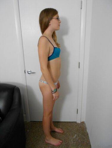 Sexy teen Amber showing her tiny tits & her big ass on her first casting day on nudepicso.com