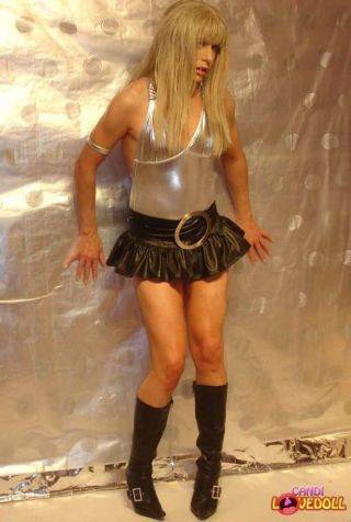 Tranny dressed in black and silver on nudepicso.com
