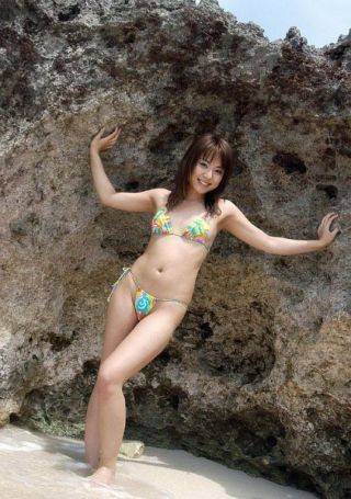 Asian beach babe chikaho ito in bikini showin body on nudepicso.com