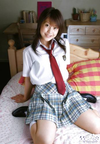 Slim japanese teen Ayumi Motomura showing small tits and pussy - Japan on nudepicso.com