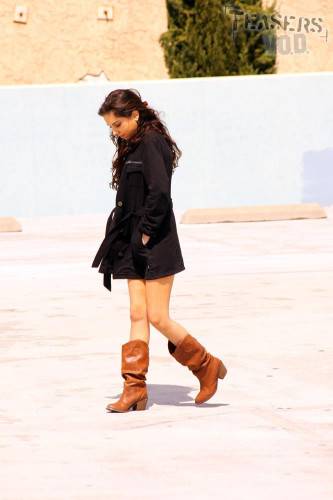 Baked Brunette Trinity St Clair In Leather Boots Exposes Her Naughty Parts In The Street on nudepicso.com