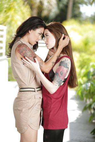Attractive girls Dana Vespoli and Misha Cross have some lesbian humping fun on nudepicso.com