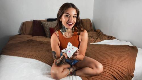 Inked Latina Vanessa Vega Masturbates In Bed on nudepicso.com