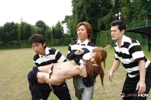 Sylphlike japanese red-haired milf An Umemiya in panties in superb gangbang outdoor - Japan on nudepicso.com