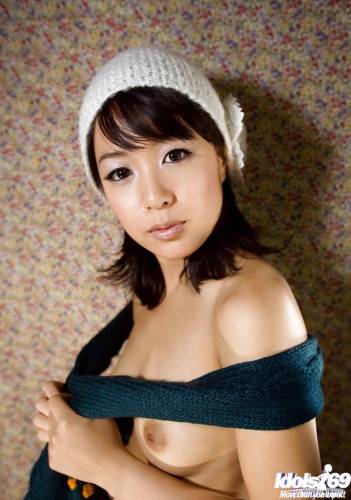 Svelte japanese young Nana Nanami in sexy shorts exposing small tits and sexy ass - Japan on nudepicso.com