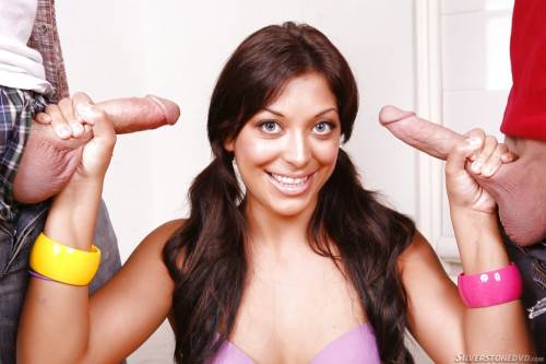 Stunning latina dark-haired milf Audrianna Angel enjoy hot threesome sex on nudepicso.com