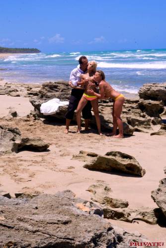 Kathia Nobili And Nesty Share Sperm After Group Hardcore Fucking On The Wild Beach on nudepicso.com