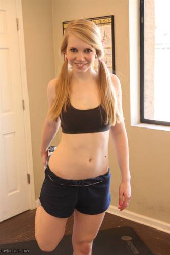 Blonde Teen Babe Taylor True Works Out And Shows Us Her Bod In Her Workout Clothes on nudepicso.com