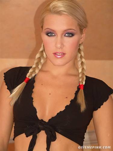 Sassy Doll Sophie Moone With Blonde Pigtails Takes Off Skirt And Flashes Butts on nudepicso.com