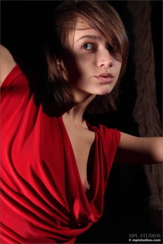Naughty Girl Lera MPL Takes Her Provocative Red Dress As Soon As She Sees The Camera on nudepicso.com
