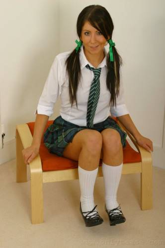 Schoolgirl Antonia Lays Off Her Cotton Panties To Show Her Well Shaped Ass And Neat Muff on nudepicso.com
