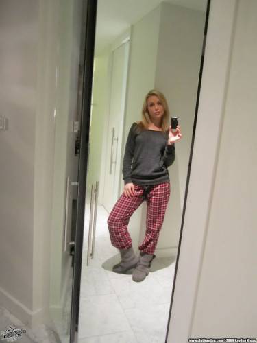 Self Shots Of Big Boobed Sexy Assed Blonde Model Kayden Kross Posing In The Bathroom on nudepicso.com