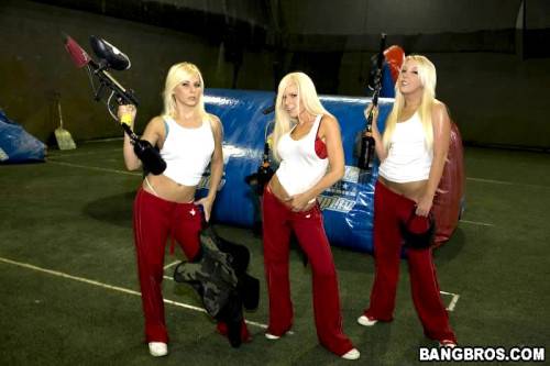 Three Blondes Kenzi Marie, Holly Fox And Madison Ivy Get Fucked After Playing Paintball on nudepicso.com
