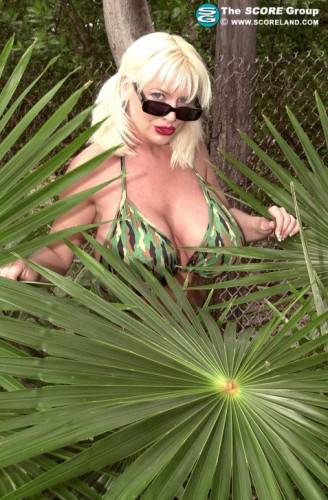 Sarenna Lee in a camouflage bikini on nudepicso.com