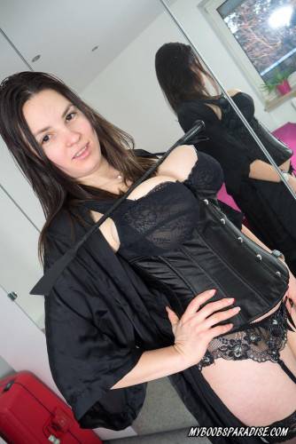 Talia Amanda in Sexy Lingerie Corset with Horsewhip - Spain on nudepicso.com