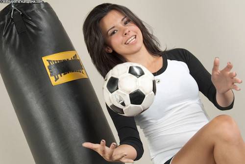 Danica Dillan Loves Playing Soccer And Masturbates With Various Sex Toys on nudepicso.com