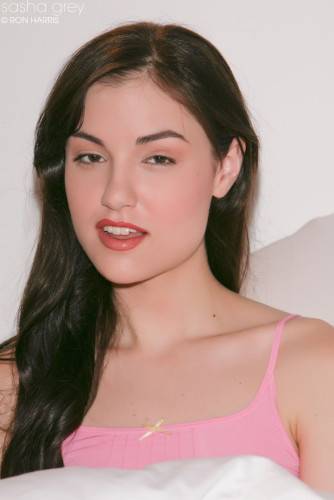 Lewd Brunette In Pink Lingerie Sasha Grey Naughtily Shows Tits And Flashes Pussy on nudepicso.com