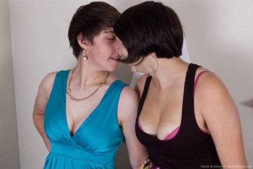 Excellent girls Cassie and Zooey licking wet pussies in the hot lesbian sex on nudepicso.com