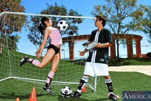 Lewd Chick Franchezca Valentina Getting Pussy And Mouth Cock Filled On The Football Field on nudepicso.com