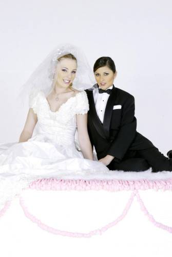 Art Photos Of Charisma Cole And Felix Vicious Posing As A Bride And A Groom on nudepicso.com