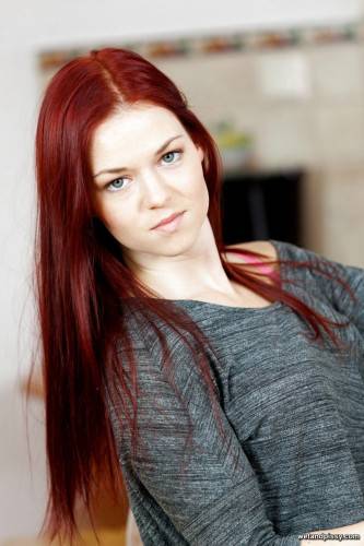 Very attractive redhead teen Elza in hot fetish gallery on nudepicso.com